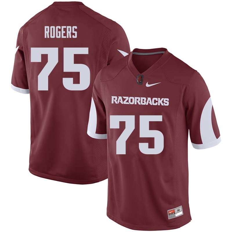 Men #75 Zach Rogers Arkansas Razorback College Football Jerseys Sale-Cardinal